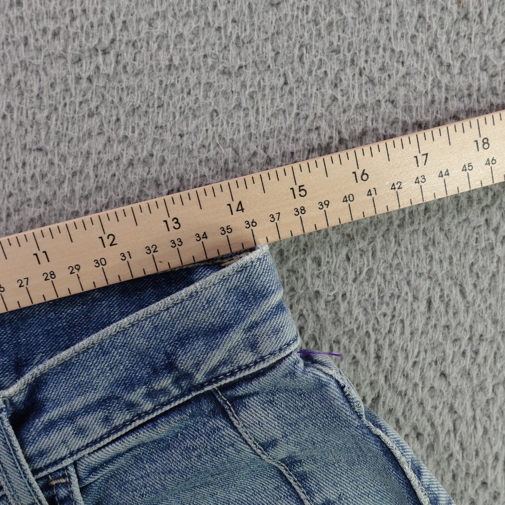 7 For All Mankind Jennifer Jeans Womens 27 Blue Studded High Rise Wide Leg - Picture 6 of 13